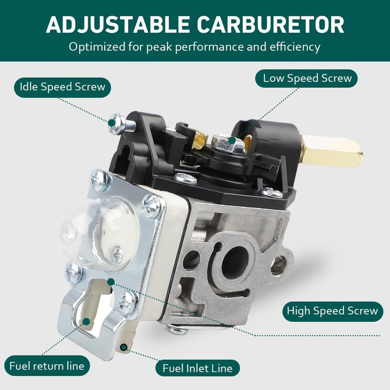 HUZTL SRM 210 Carburetor Tune Up Kit for Echo SRM210 GT200 HC150 PE200 SRM211 GT200R PE201 GT201 HC151 PPF210 PPF211 HCR150 SHC210 SHC211 SHC212 Trimmer Weed Eater Parts - Image 4